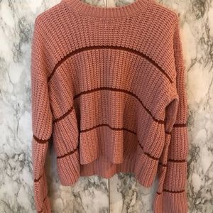 GB striped cable knit sweater